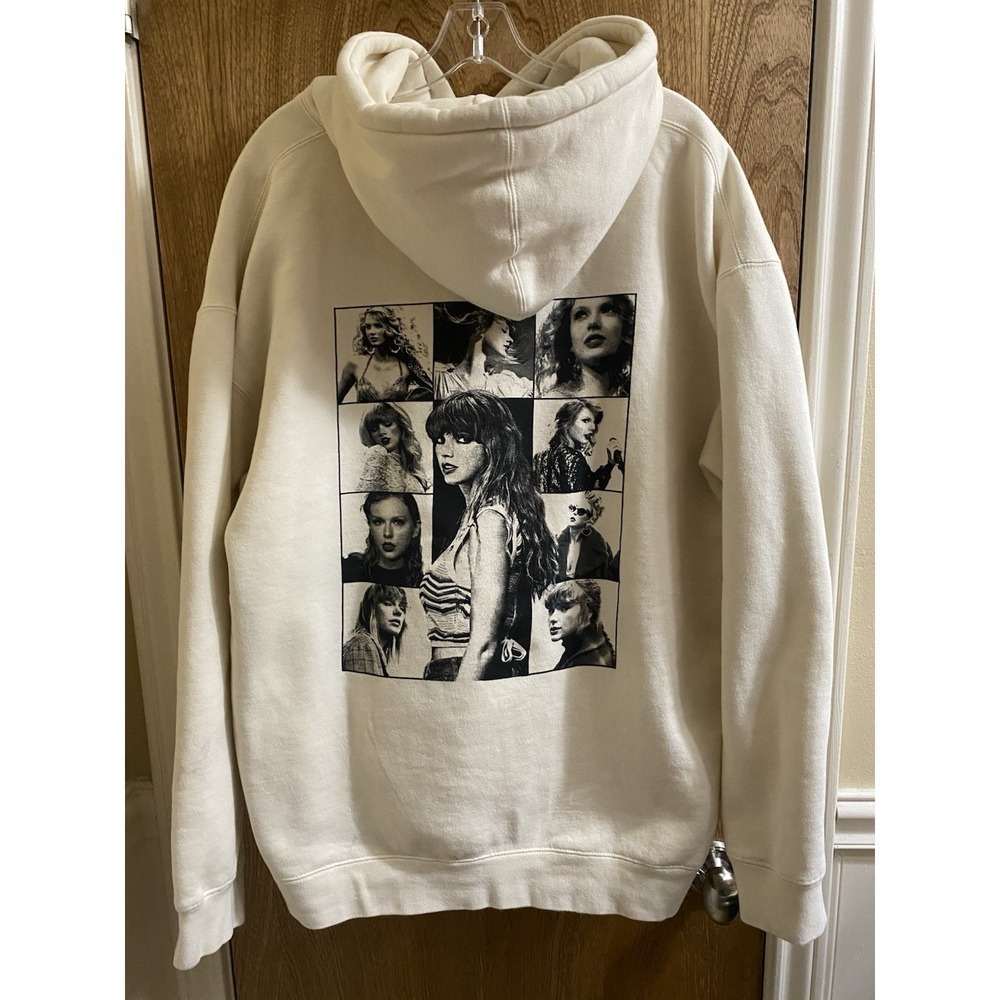 Taylor Swift THE ERAS TOUR Size L Beige OFFICIAL Hoodie Sweatshirt Thick *Read